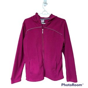 ▫️STARTING POINT: Women’s size L, hot pink hooded zip-up w/pockets, preowned▫️